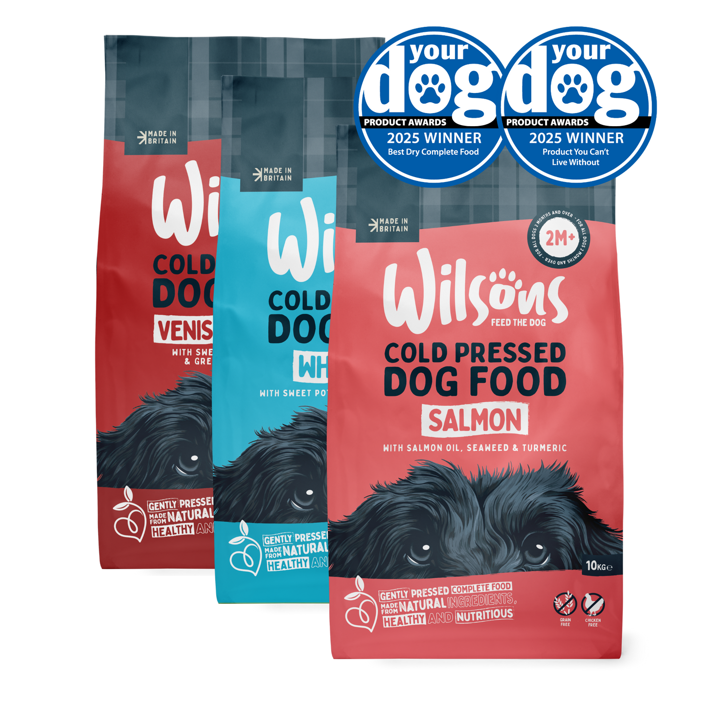 Salmon, Venison & Trout and White Fish Premium Complete Cold Pressed Dog Food Bundle