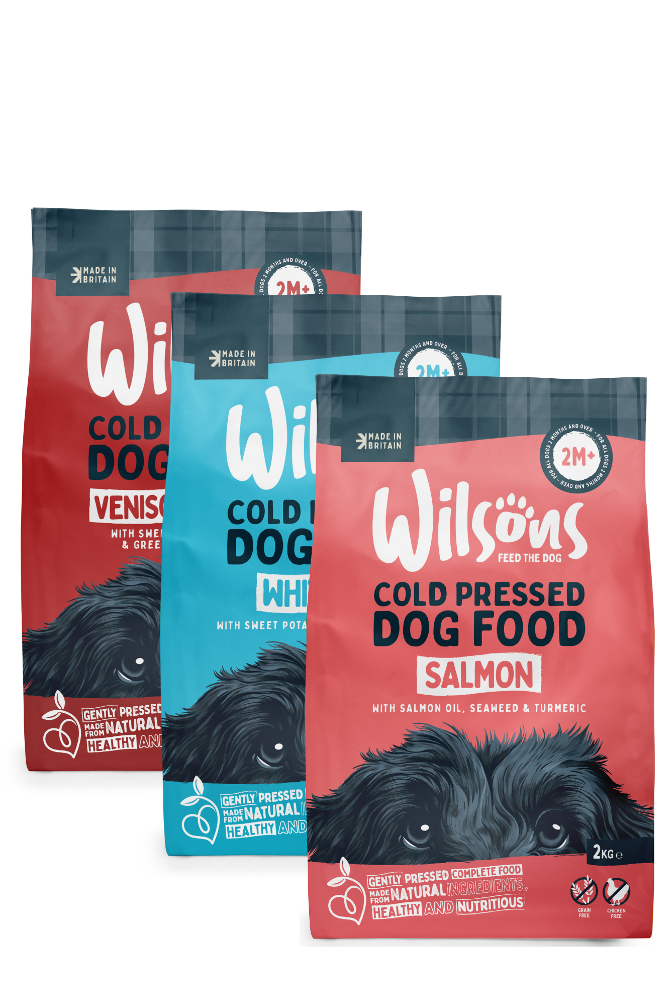 Salmon, Venison & Trout and White Fish Premium Complete Cold Pressed Dog Food Bundle