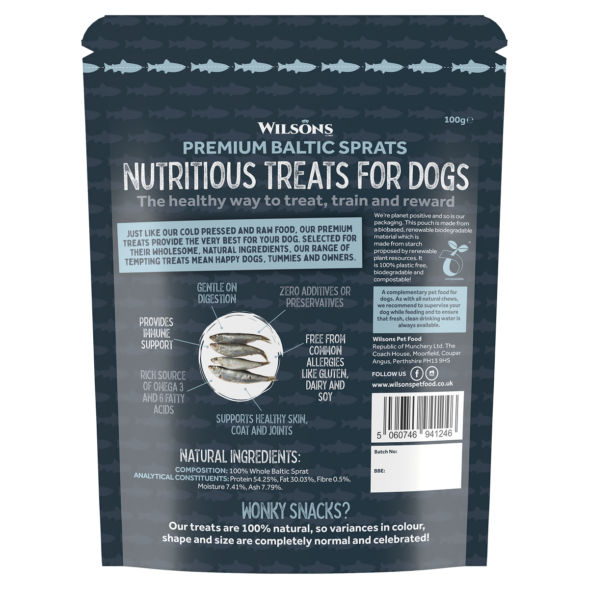 Premium Baltic Sprats Natural Dog Treats Wilsons Pet Food