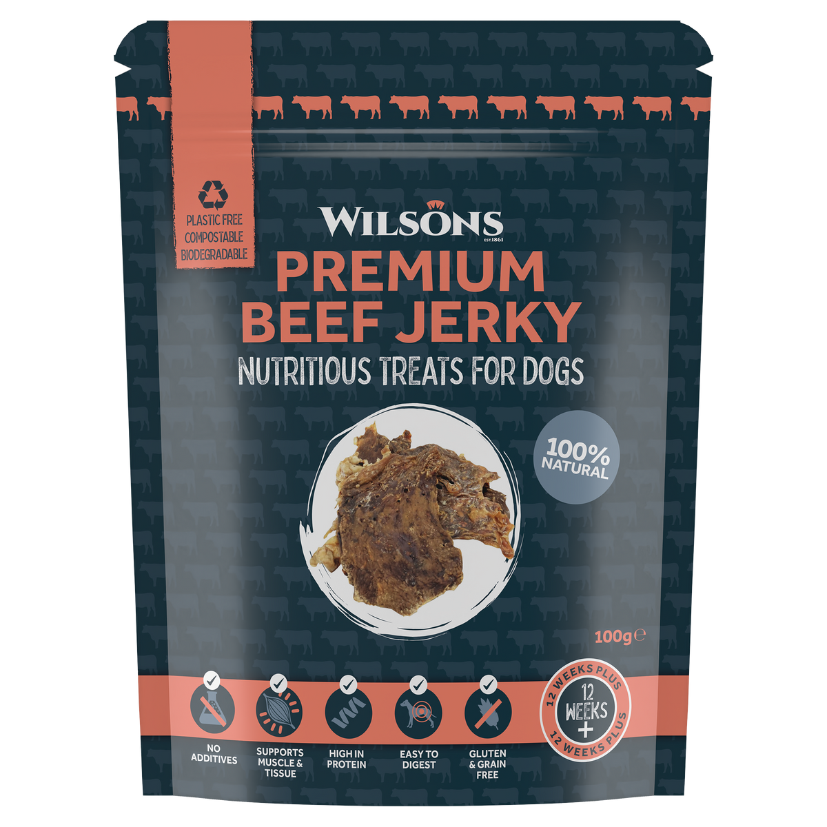 Premium Beef Jerky Natural Dog Treats Wilsons Pet Food