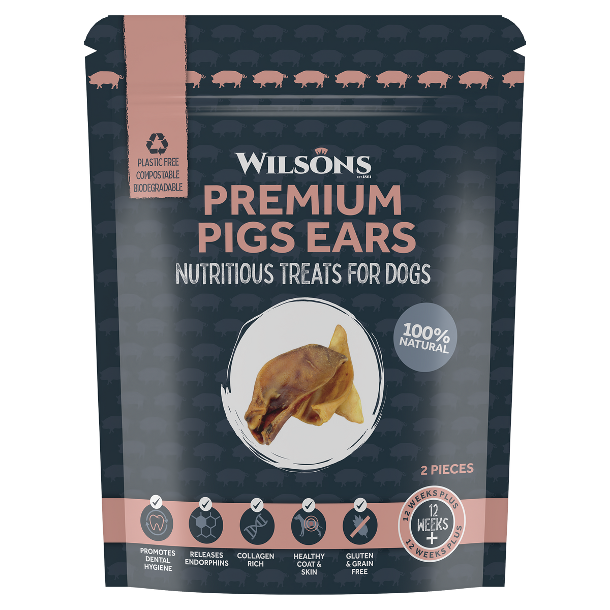 Premium Pigs Ears Natural Dog Treats Wilsons Pet Food