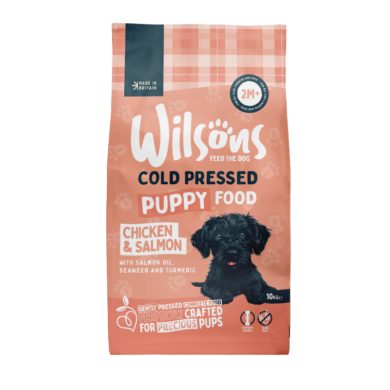 Pink puppy cold pressed dog food bag in size 10kg
