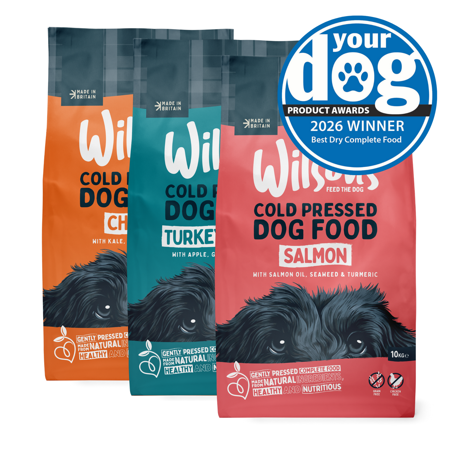 Chicken, Turkey & Duck and Salmon Premium Complete Cold Pressed Dog Food Bundle