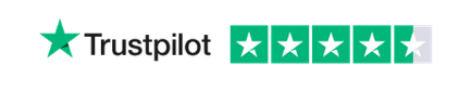 Trustpilot logo with four white stars on a green background voted Excellent